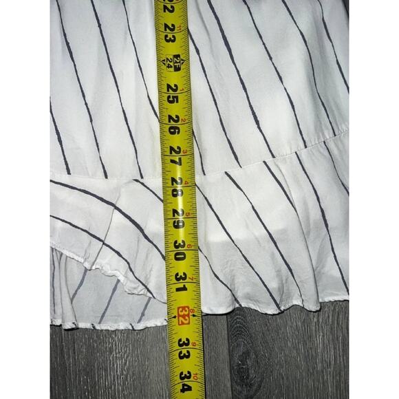Abercrombie & Fitch White/Grey Y2K Wrap Dress Medium A004460 - Picture 5 of 10
